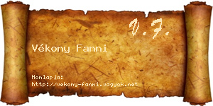 Vékony Fanni névjegykártya