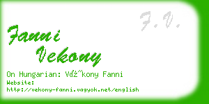 fanni vekony business card